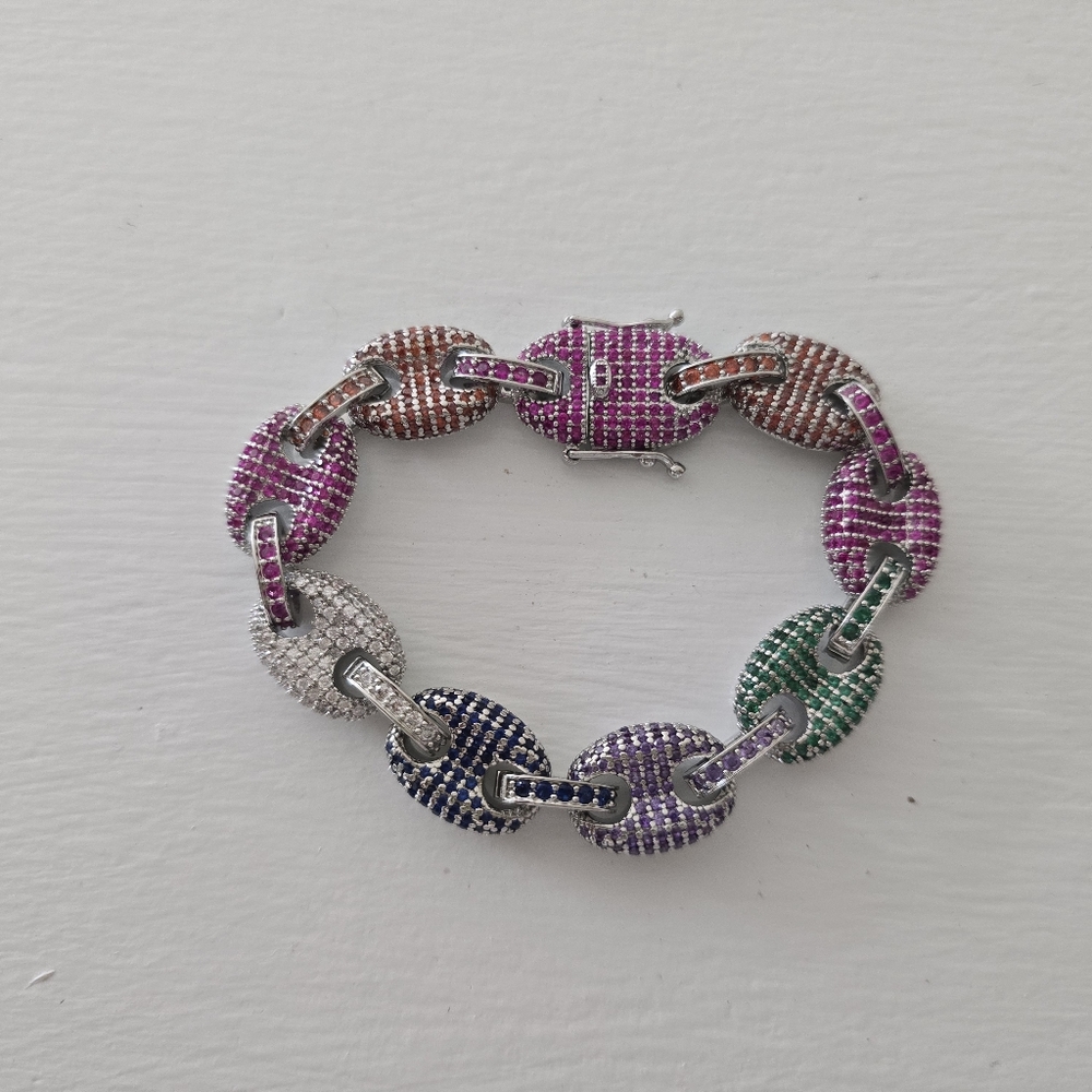 Inspired Gucci Puff Multicolor Link Bracelet - Picture 6 of 6